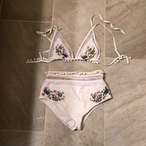 ASOS bikini, high waisted white bikini